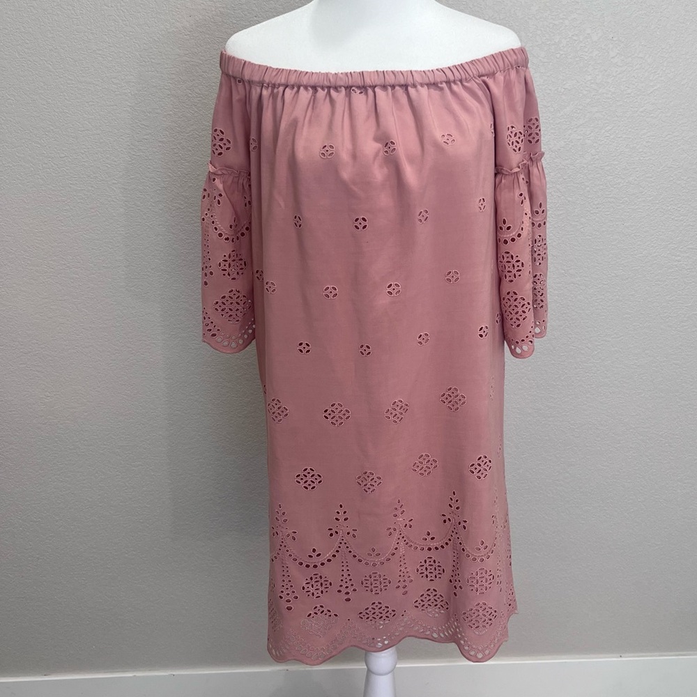 Madewell Dusty Rose Off-the-Shoulder Mini Dress